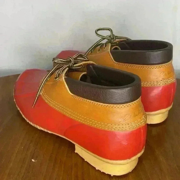Eddie Bauer Vintage Duck Boots Red Brown Rubber Leather Size 10 Womens - Picture 4 of 8